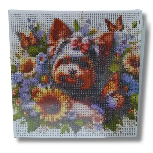 pintura diamantes 5d bastidor cuadrado 20x20cms motivo perrito 0
