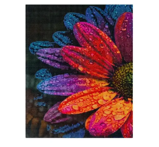 pintura diamantes 5d bastidor 40x50cms motivo flor multicolor 0