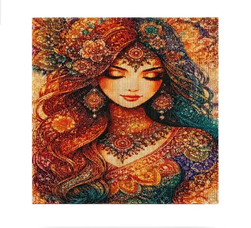 pintura diamantes 5d bastidor 40x50cms motivo mujer boho 0
