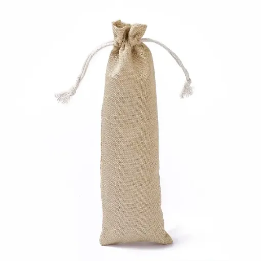bolsa rustica arpillera yute 19x8cms color madera x5 unidades 0