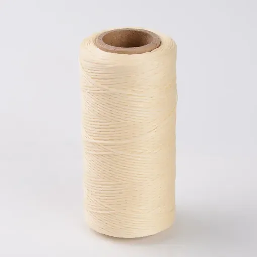 hilo poliester encerado fino 1mm carretel 250mts color marfil 0
