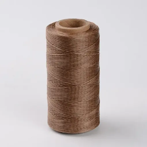 hilo poliester encerado fino 1mm carretel 250mts color camel 0