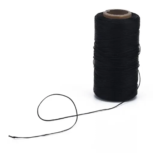 hilo poliester encerado fino 1mm carretel 250mts color negro 0