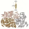 dije colgante metalico modelo pluma medida 5x15mms x15 unidades color dorado 1