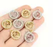 dije colgante metalico modelo moneda corazones strass medida 17x14mms x5 unidades colores surtidos 1