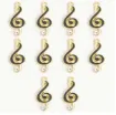 dije colgante metalico modelo clave sol strass medida 22x10mms x5 unidades color dorado negro 0