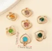 dije metal forma corazon calado dorado piedra colores medida 15x15mms x10 unidades 2