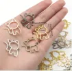 dije colgante metalico modelo gato kitty medida 25x25mms x5 unidades color plateado 2