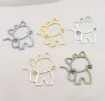 dije colgante metalico modelo gato kitty medida 25x25mms x5 unidades color dorado 1