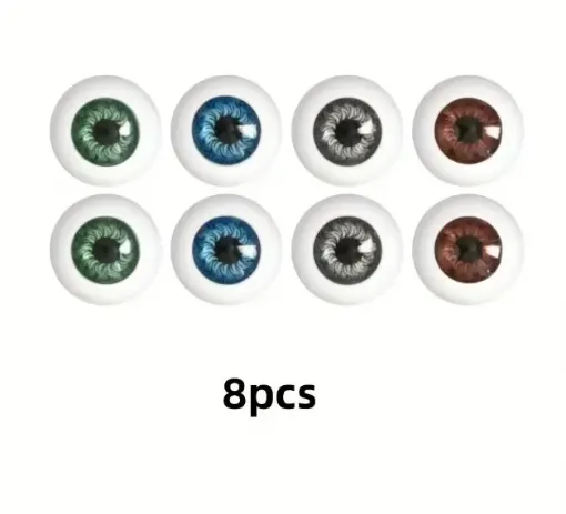 ojos realistas plastico 3d circulares 20mms para peluches amigurumis 8 unidades 4 pares surtidos 0