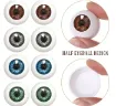 ojos realistas plastico 3d circulares 20mms para peluches amigurumis 8 unidades 4 pares surtidos 1