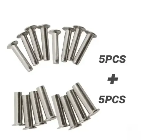 tornillos remaches chicago cabeza plana acero inoxidable cuero encuadernacion 16x4mm x5 set niquel 0