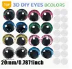 ojos realistas seguridad 3d plastico 20mms para peluches amigurumis x8 pares colores surtidos 0