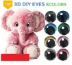 ojos realistas seguridad 3d plastico 16mms para peluches amigurumis x8 pares colores surtidos 1