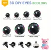 ojos realistas seguridad 3d plastico 16mms para peluches amigurumis x8 pares colores surtidos 3