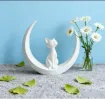 pieza impresion 3d abs modelo gato luna medida 110x25x100mms color blanco 2