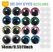 ojos realistas seguridad 3d plastico 14mms para peluches amigurumis x4 pares colores surtidos 0