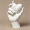 pieza impresion 3d abs modelo mano corazon medida 50x20x90mms color blanco 0