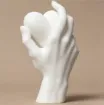 pieza impresion 3d abs modelo mano corazon medida 50x20x90mms color blanco 1