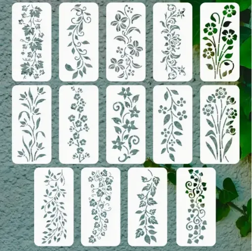 stencil plantilla 30x8cms modelos guarda floral 12 modelos diferentes precio unitario 0