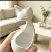 pieza impresion 3d abs modelo organizador joyas gato medida 50x50x100mms color blanco 1