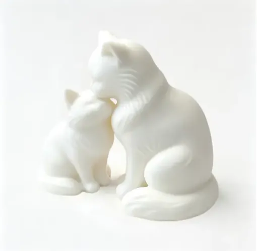 pieza impresion 3d abs modelo gatos medida 60x30x55mms color blanco 0