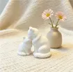 pieza impresion 3d abs modelo gatos medida 60x30x55mms color blanco 2