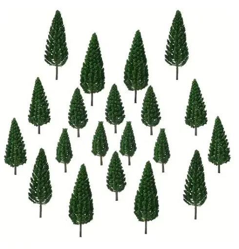 arbol pino 3d mini plastico para maquetas arboles 35 75mms por 10 unidades surtidas 0