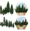 arbol pino 3d mini plastico para maquetas arboles 35 75mms por 10 unidades surtidas 3