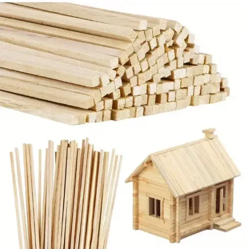palitos maqueteros varillas para maqueta madera 30cms recta 3x3mm paquete 10 unidades 0