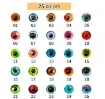 ojos realistas vidrio 6mms para amigurumis peluches dragon x24 unidades 12 pares colores surtidos 1