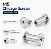 tornillos remaches chicago phillips m5 acero inoxidable cuero encuadernacion 8mm x5 set niquel 0