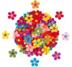 aplique fieltro modelo flor 40mm x25 unidades colores centros surtidos 0