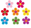 aplique fieltro modelo flor 40mm x25 unidades colores centros surtidos 2