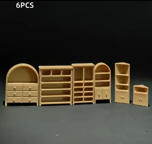 piezas resina abs para maquetas juego gabinetes alacenas 30mms escala 1 50 por 6 piezas color caqui 0