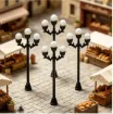 farola farol sferoidale 3 cabezas redondas abs para maquetas escala 1 150 medida 77x27mms x2 unidades 0