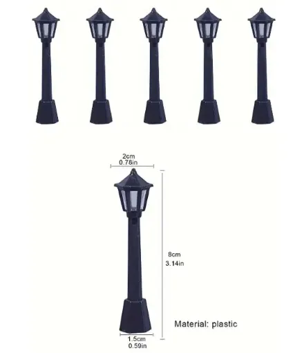 farola farol abs para maquetas escala 1 150 medida 80x15mms x5 unidades 0