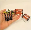 set banco plaza 42mms farola 55mms 3d resina abs para maquetas 2