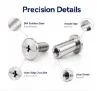 tornillos remaches chicago phillips m5 acero inoxidable cuero encuadernacion 12mm x5 set niquel 5