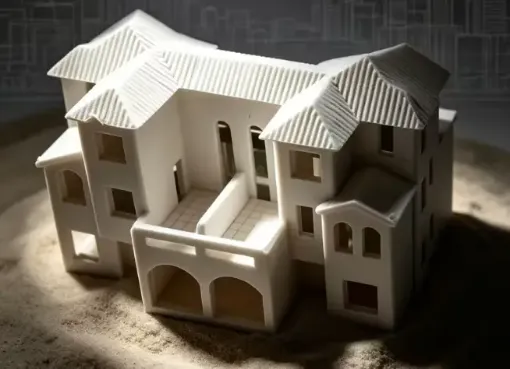 villa europea medida 40x25x25mms 3d resina abs para maquetas modelismocolor blanco 0