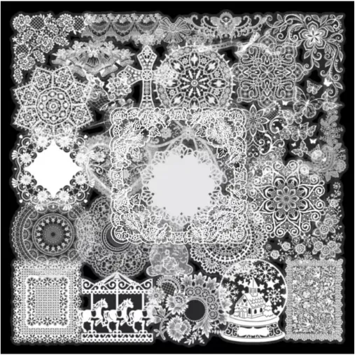 apliques pegatinas adhesivas impermeables para scrapbooking motivos encaje 5cms por 50 unidades blanco 0