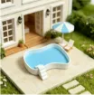 piscina ondulada escalera mini 3d resina abs para maquetas medida 60x48x10mms color blanco 2
