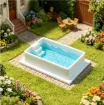 piscina rectangular escalera mini 3d resina abs para maquetas medida 60x40x15mms color blanco 0