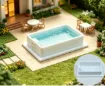 piscina rectangular escalera mini 3d resina abs para maquetas medida 60x40x15mms color blanco 1