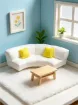 piezas resina abs para maquetas mini sofa curvo esquinero 4 plazas almohadones medida 83x28x22mms 2