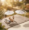 piezas resina abs para maquetas mini sombrilla playera escala 1 75 medida 45x45x50mms color blanco 1