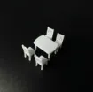 piezas resina abs para maquetas set mesa medida 24x16mms 4 sillas medida 10x20mms colro blanco 0