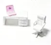 piezas resina abs para maquetas mini set escritorio mesa 33x15mm silla 20x25mm pc 15mms 0