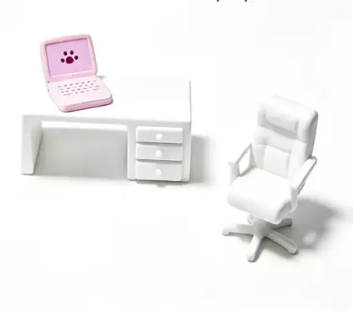 piezas resina abs para maquetas mini set escritorio mesa 33x15mm silla 20x25mm pc 15mms 0