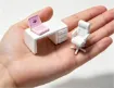 piezas resina abs para maquetas mini set escritorio mesa 33x15mm silla 20x25mm pc 15mms 2